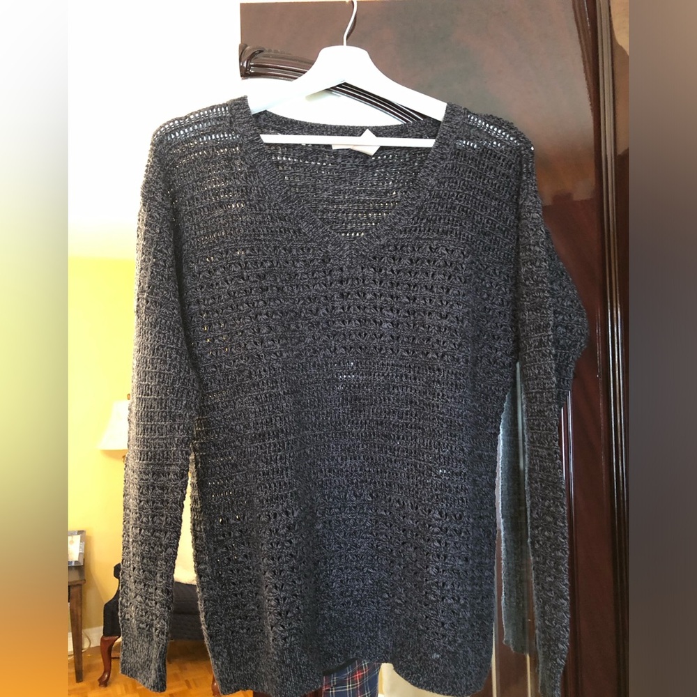 DKNY Charcoal V-Neck Sweater
